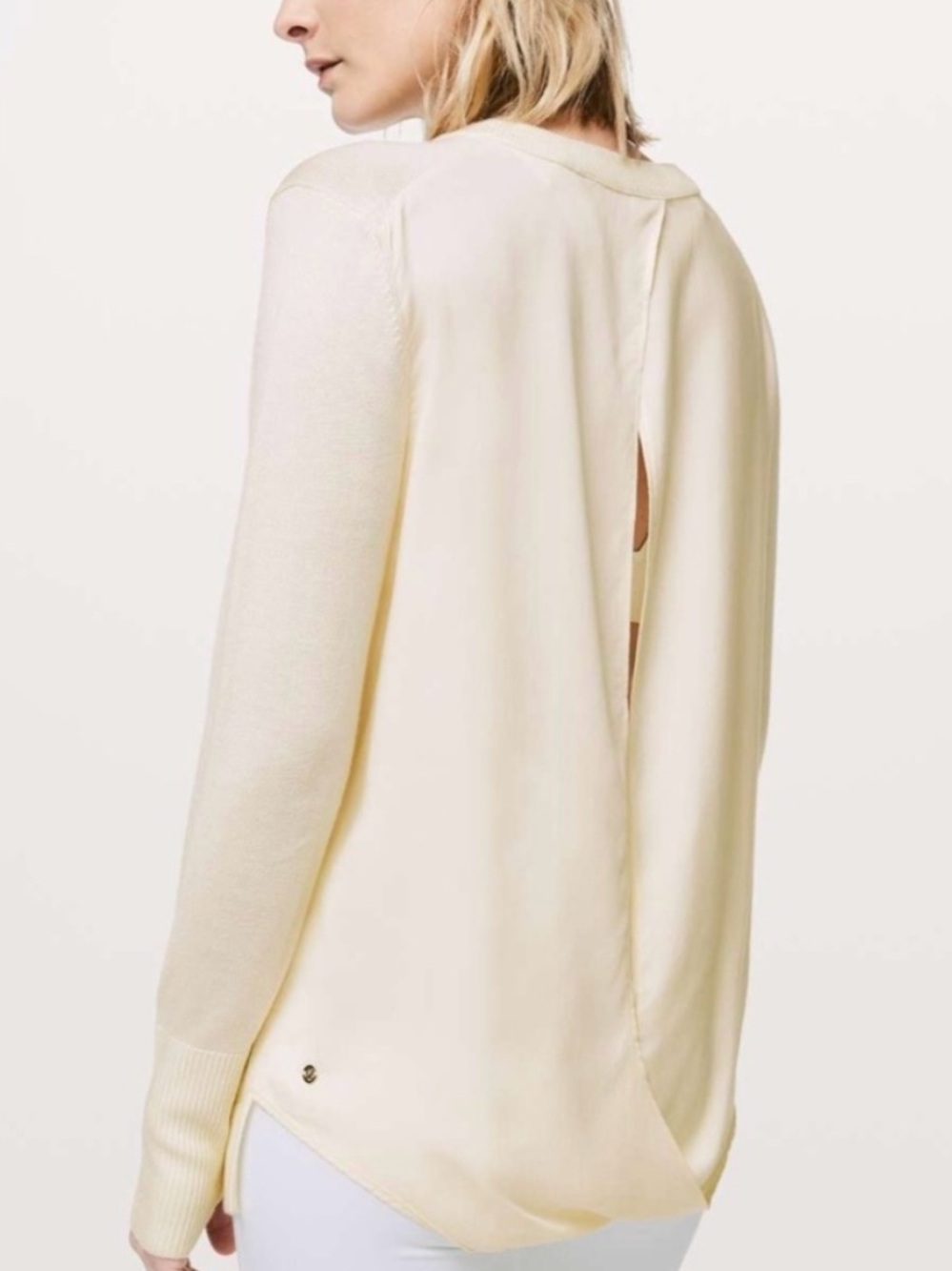 Lululemon Still At Ease Cashlu Knit Pullover Sweater in Angel Wing Cream Size 6